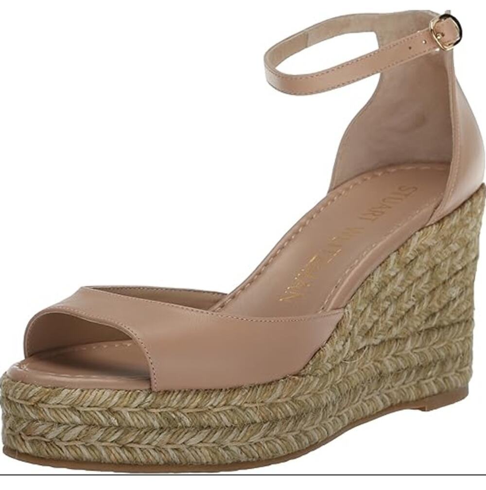 Stuart Weitzman Women's Adobe Nudistia Espadrille Wedge Sandal Size 10.5B